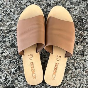 Sol Sana Teresa Slide, Tan, Size 40, Good Used Condition